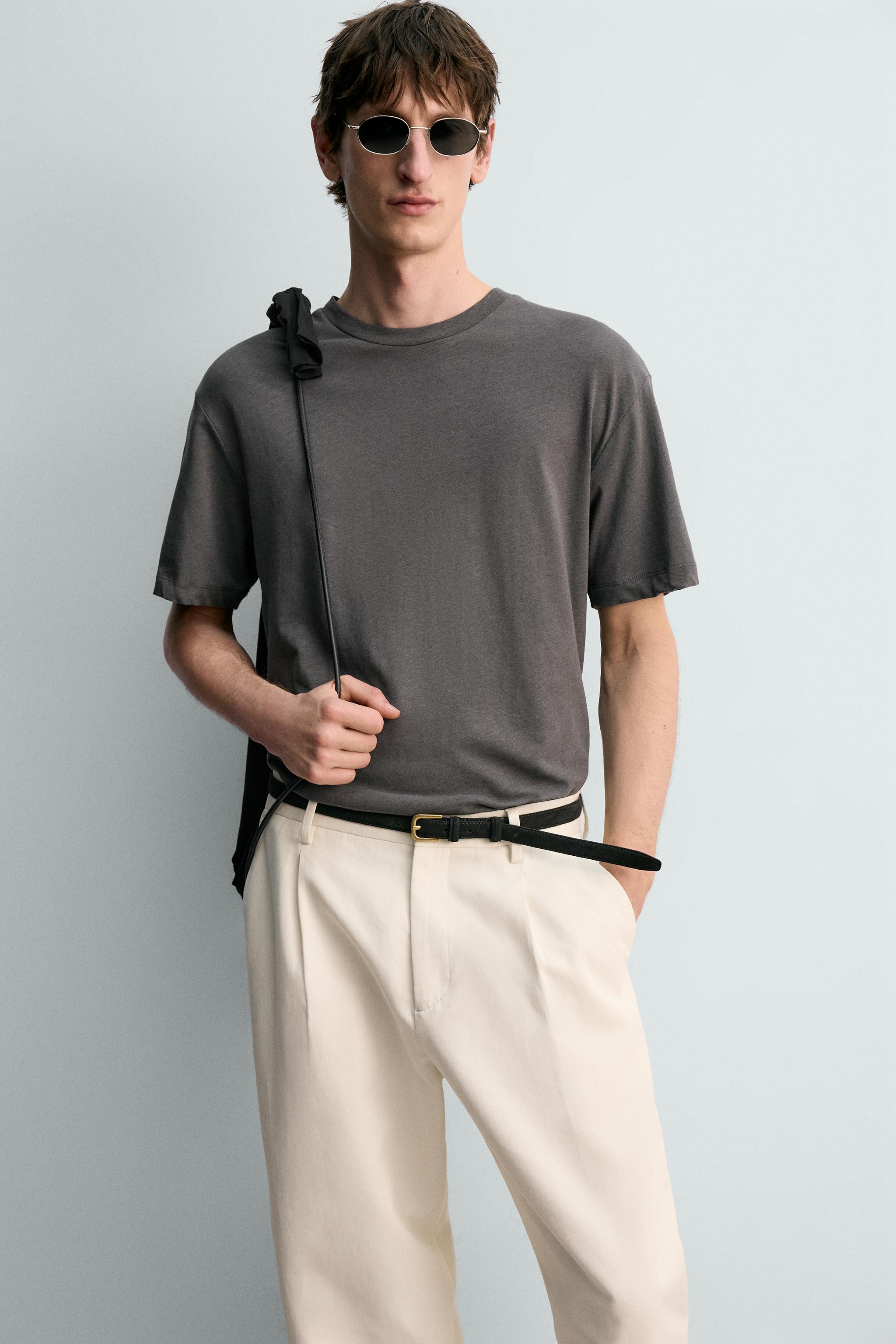 RELAXED FIT COTTON - LINEN T-SHIRT
